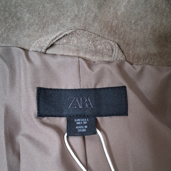 Zara Women's Brown Leather Jacket - Picture 4 of 7